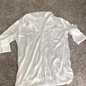 Skims hotel limited edition Satin White Button-Up Pajama sleep dress